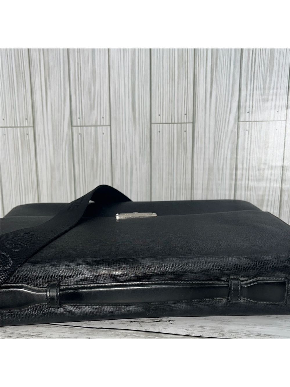 Louis Quatorze Black Leather Messenger Bag Crossbody Briefcase Satchel Laptop Wo - Picture 11 of 16